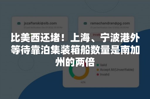 比美西还堵！上海、宁波港外等待靠泊集装箱船数量是南加州的两倍