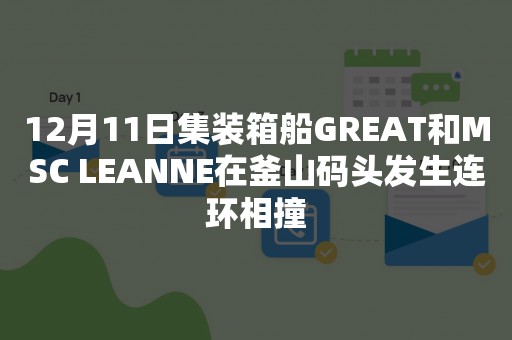 12月11日集装箱船GREAT和MSC LEANNE在釜山码头发生连环相撞