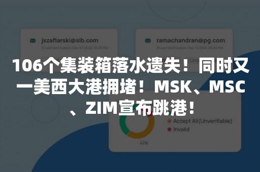 106个集装箱落水遗失！同时又一美西大港拥堵！MSK、MSC、ZIM宣布跳港！