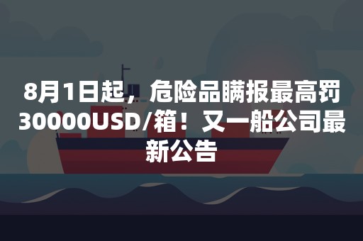 8月1日起，危险品瞒报最高罚30000USD/箱！又一船公司最新公告