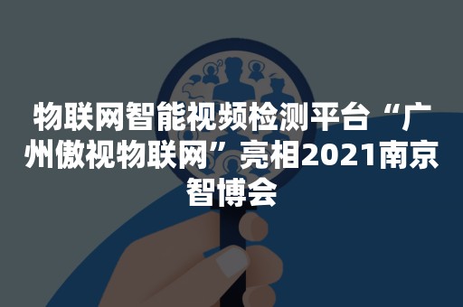 物联网智能视频检测平台“广州傲视物联网”亮相2021南京智博会