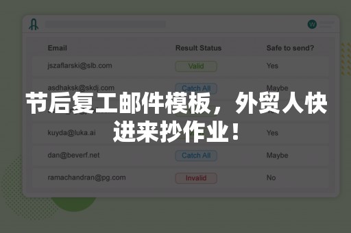 节后复工邮件模板，外贸人快进来抄作业！