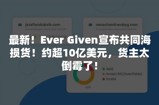 最新！Ever Given宣布共同海损货！约超10亿美元，货主太倒霉了！