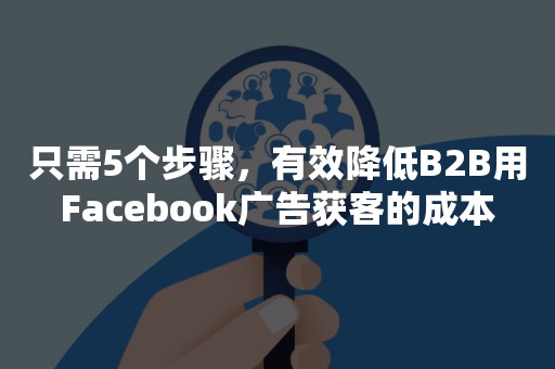 只需5个步骤，有效降低B2B用Facebook广告获客的成本