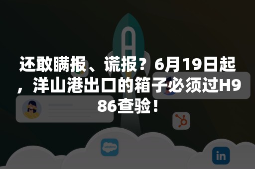 还敢瞒报、谎报？6月19日起，洋山港出口的箱子必须过H986查验！