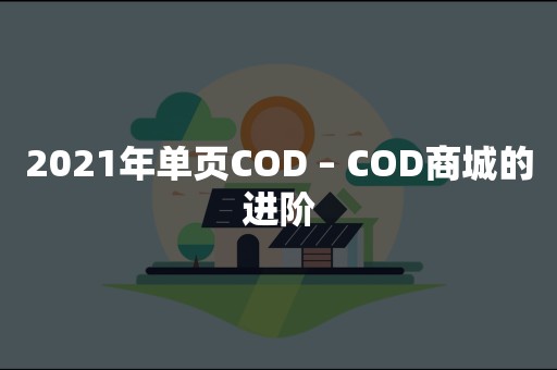 2021年单页COD – COD商城的进阶