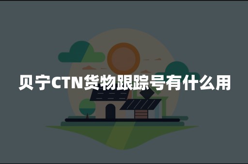 贝宁CTN货物跟踪号有什么用