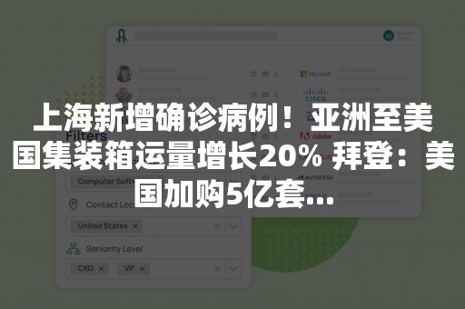 上海新增确诊病例！亚洲至美国集装箱运量增长20% 拜登：美国加购5亿套...