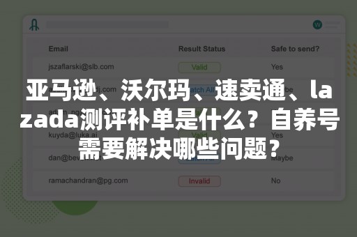 亚马逊、沃尔玛、速卖通、lazada测评补单是什么？自养号需要解决哪些问题？