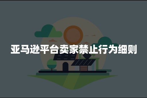 亚马逊平台卖家禁止行为细则