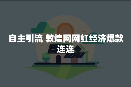 自主引流 敦煌网网红经济爆款连连