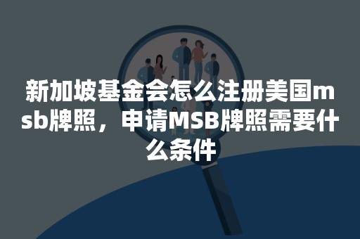 新加坡基金会怎么注册美国msb牌照，申请MSB牌照需要什么条件