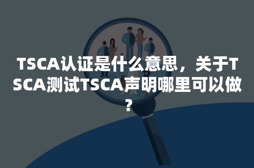 TSCA认证是什么意思，关于TSCA测试TSCA声明哪里可以做？