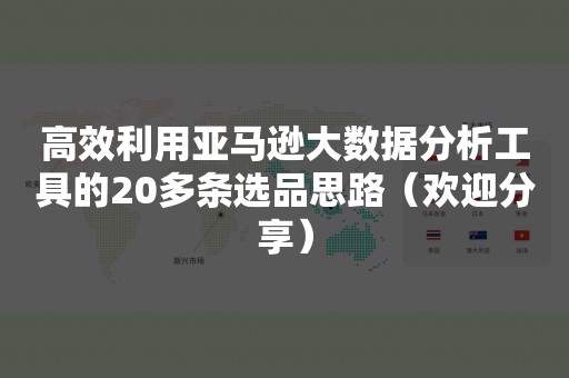 高效利用亚马逊大数据分析工具的20多条选品思路（欢迎分享）