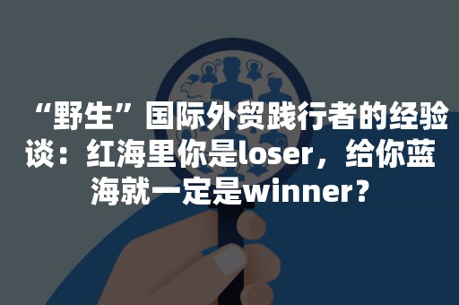 “野生”国际外贸践行者的经验谈：红海里你是loser，给你蓝海就一定是winner？