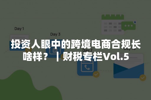 投资人眼中的跨境电商合规长啥样？｜财税专栏Vol.5