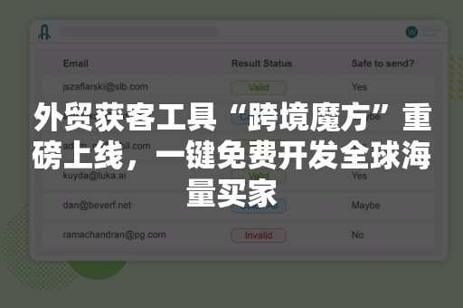 外贸获客工具“跨境魔方”重磅上线，一键免费开发全球海量买家