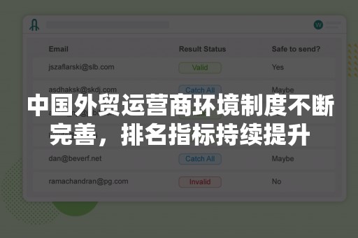 中国外贸运营商环境制度不断完善，排名指标持续提升