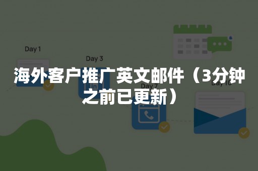 海外客户推广英文邮件（3分钟之前已更新）