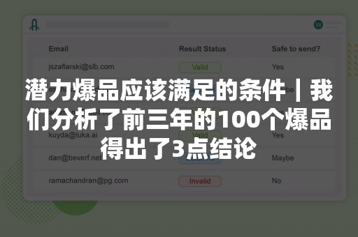 潜力爆品应该满足的条件｜我们分析了前三年的100个爆品得出了3点结论