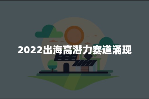 2022出海高潜力赛道涌现