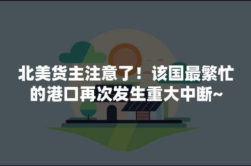 北美货主注意了！该国最繁忙的港口再次发生重大中断~