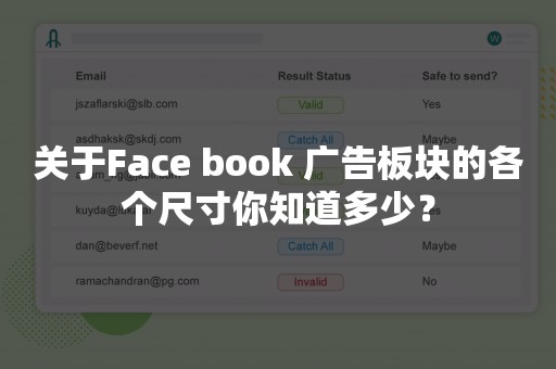 关于Face book 广告板块的各个尺寸你知道多少？
