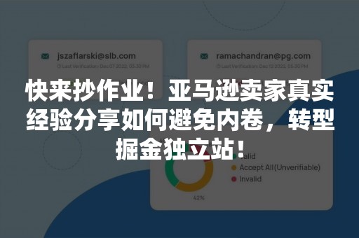 快来抄作业！亚马逊卖家真实经验分享如何避免内卷，转型掘金独立站！