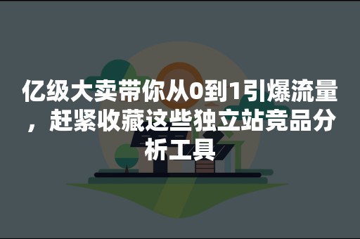 亿级大卖带你从0到1引爆流量，赶紧收藏这些独立站竞品分析工具