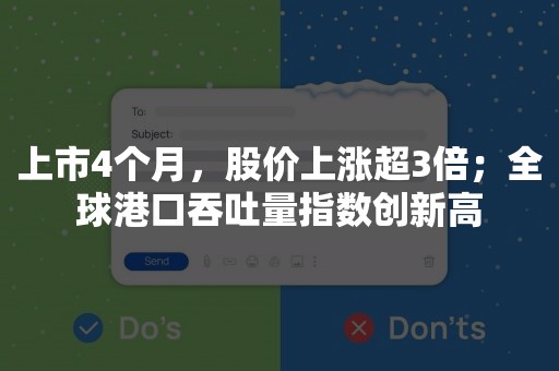 上市4个月，股价上涨超3倍；全球港口吞吐量指数创新高