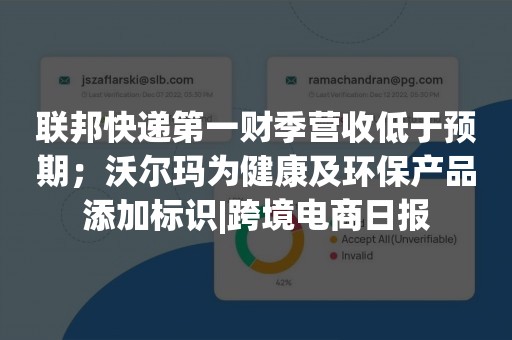 联邦快递第一财季营收低于预期；沃尔玛为健康及环保产品添加标识|跨境电商日报