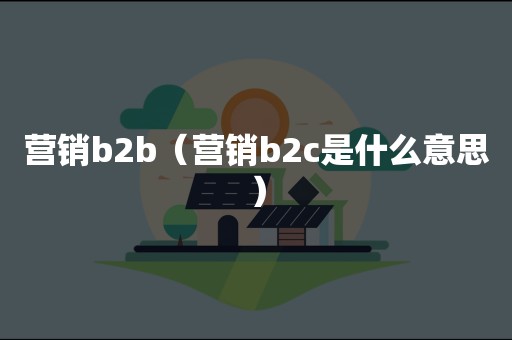 营销b2b（营销b2c是什么意思）
