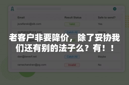 老客户非要降价，除了妥协我们还有别的法子么？有！！
