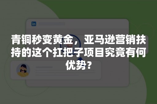 青铜秒变黄金，亚马逊营销扶持的这个扛把子项目究竟有何优势？