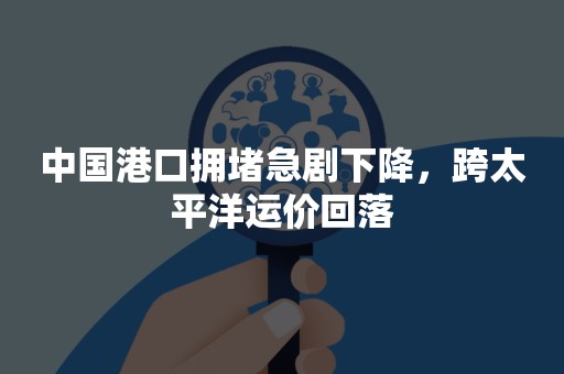 中国港口拥堵急剧下降，跨太平洋运价回落