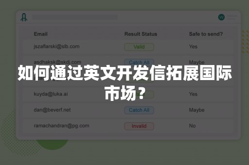 如何通过英文开发信拓展国际市场？