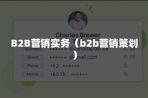 B2B营销实务（b2b营销策划）