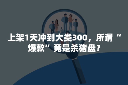 上架1天冲到大类300，所谓“爆款”竟是杀猪盘？