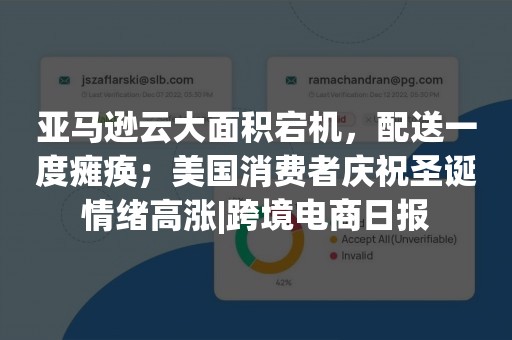 亚马逊云大面积宕机，配送一度瘫痪；美国消费者庆祝圣诞情绪高涨|跨境电商日报