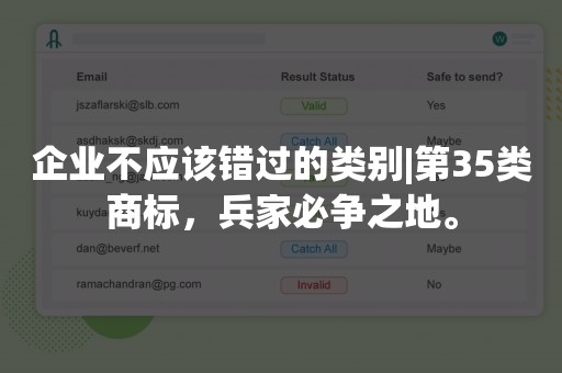 企业不应该错过的类别|第35类商标，兵家必争之地。