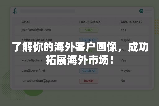 了解你的海外客户画像，成功拓展海外市场！