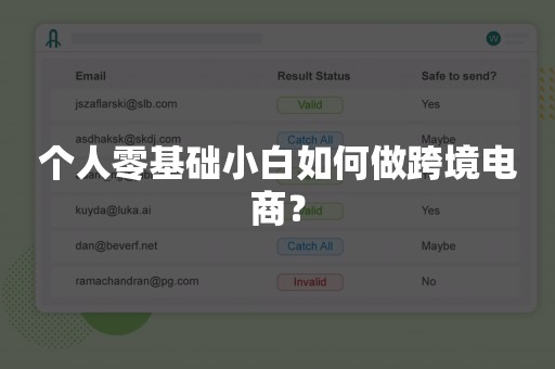 个人零基础小白如何做跨境电商？