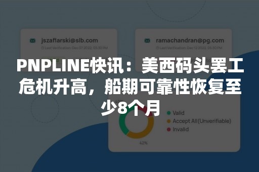 PNPLINE快讯：美西码头罢工危机升高，船期可靠性恢复至少8个月