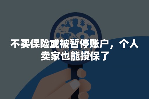 不买保险或被暂停账户，个人卖家也能投保了