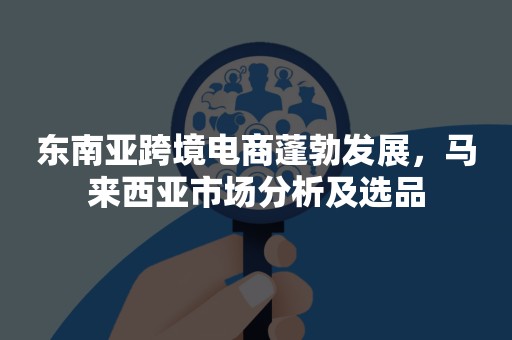 东南亚跨境电商蓬勃发展，马来西亚市场分析及选品