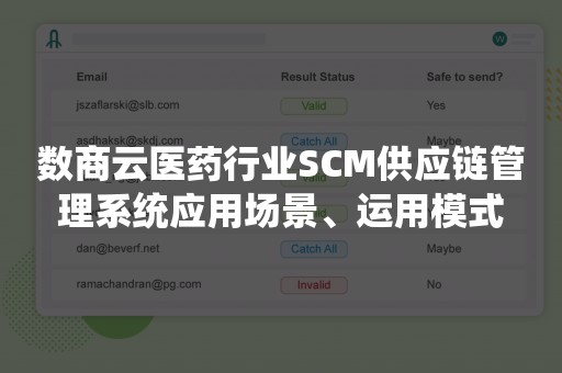 数商云医药行业SCM供应链管理系统应用场景、运用模式