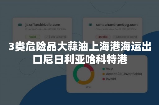 3类危险品大蒜油上海港海运出口尼日利亚哈科特港