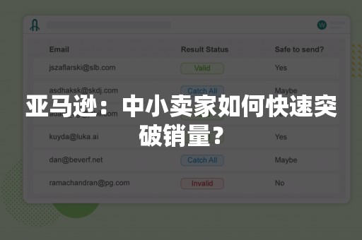 亚马逊：中小卖家如何快速突破销量？