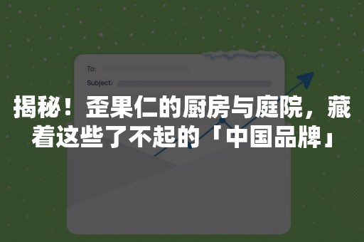 揭秘！歪果仁的厨房与庭院，藏着这些了不起的「中国品牌」