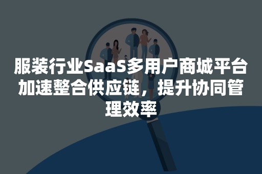 服装行业SaaS多用户商城平台加速整合供应链，提升协同管理效率